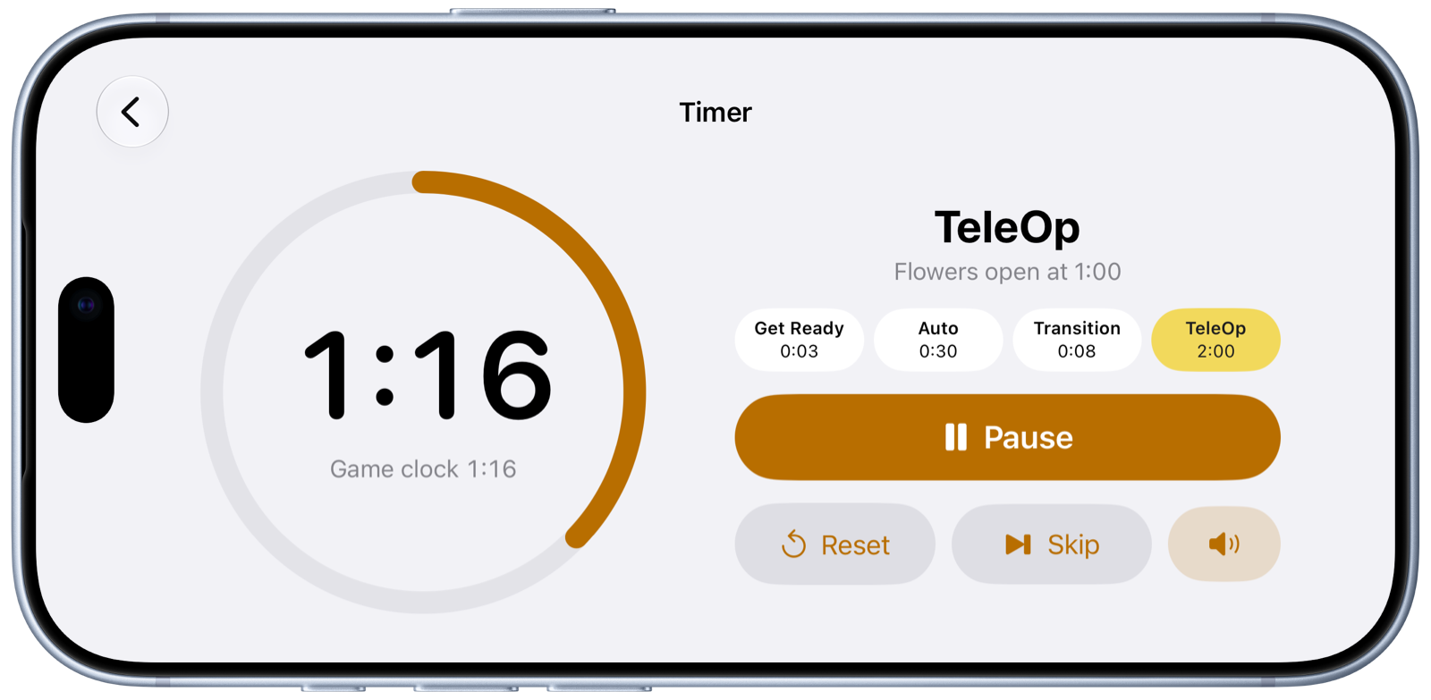 BioBuzz Scorer Timer screen